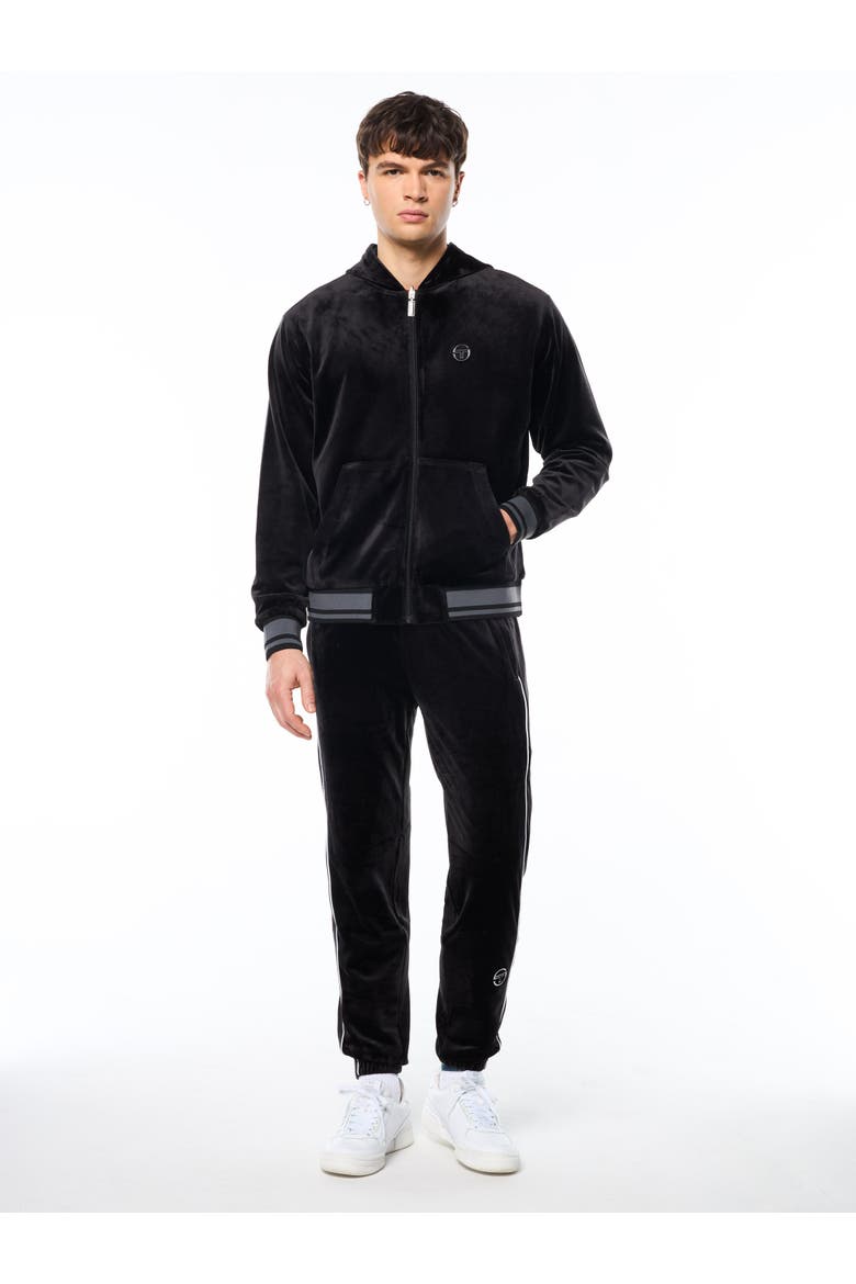 Viaggioa Reversible Velour Track Jacket, Alternate, color, BLACK BEAUTY