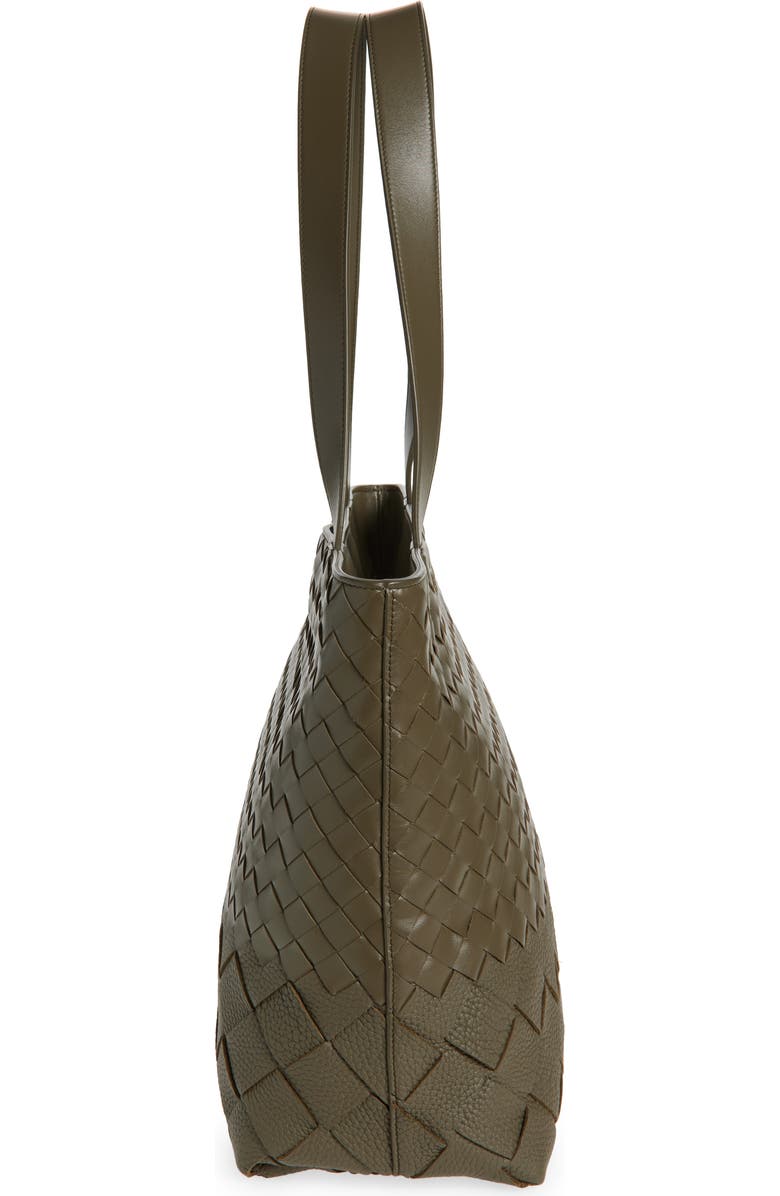 Bottega Veneta Small Intrecciato Leather Zip Tote, Alternate, color, Cypress-Silver