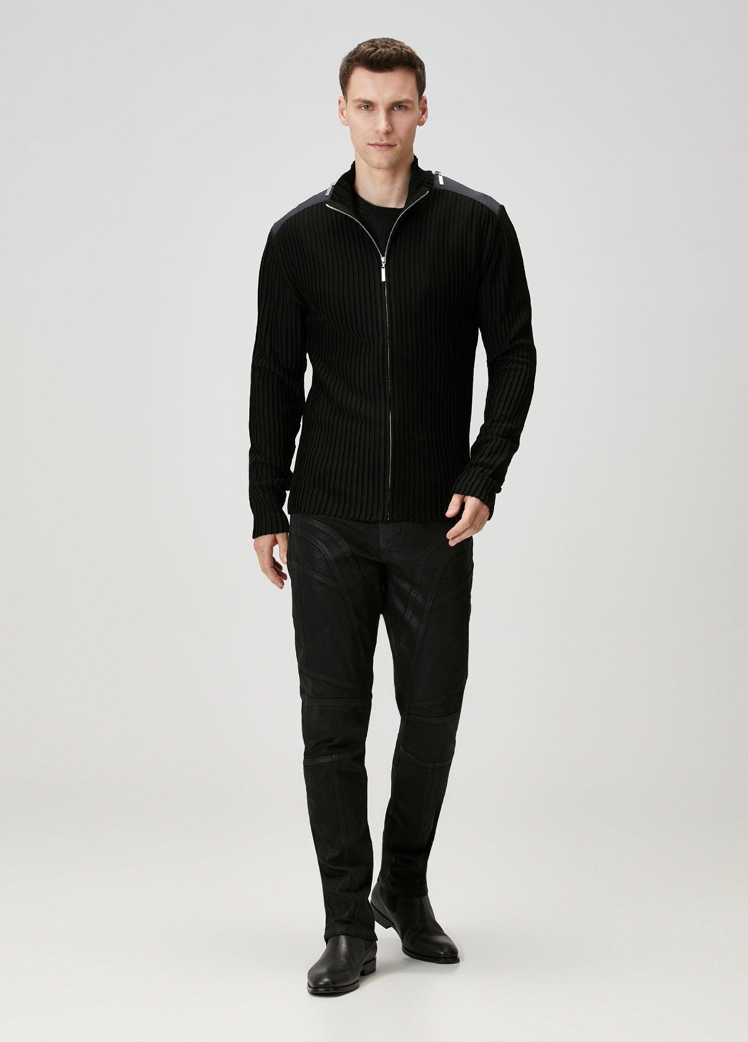 Knit Cardigan With Zip Detail - image 2
