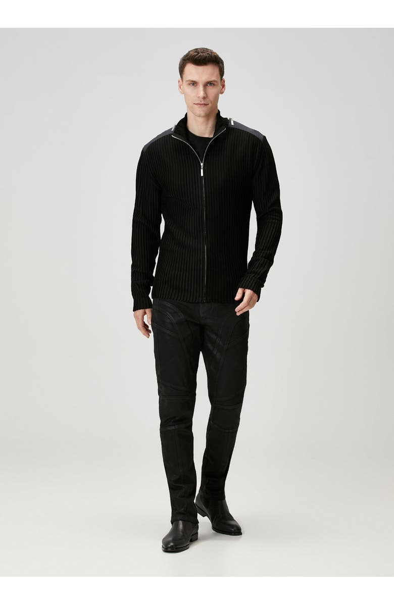 PCFG Knit Cardigan With Zip Detail, Alternate, color, Black