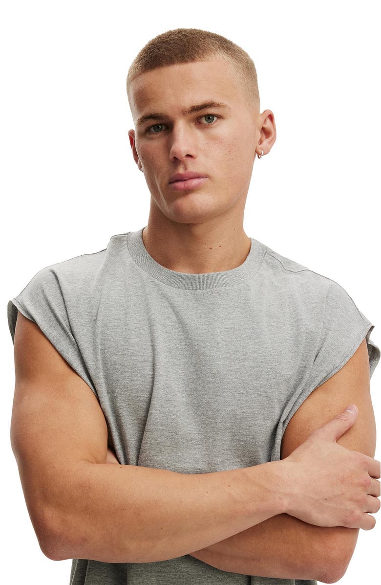 Cotton On Men's Cropped Fit Muscle, Alternate, color, Grey Marle