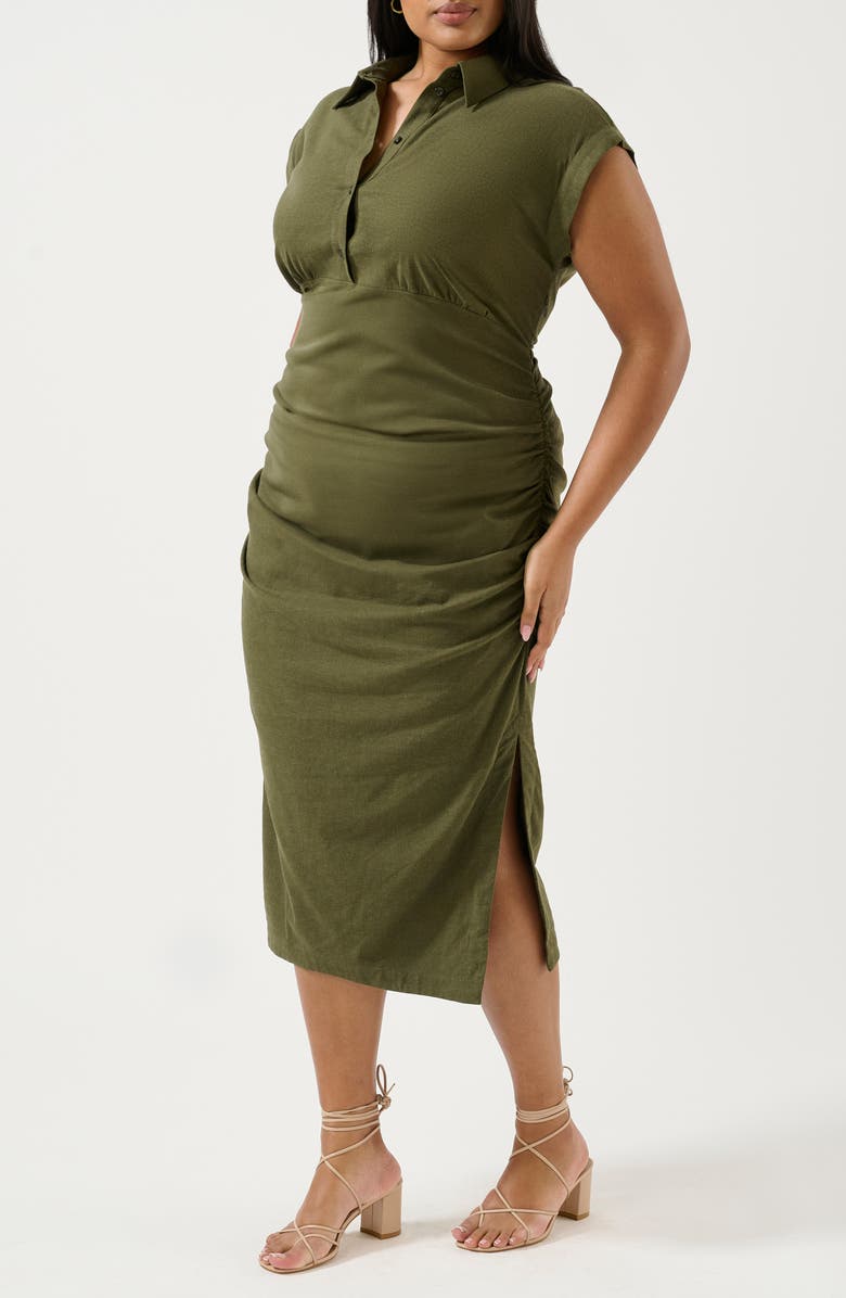 Estelle Desert Whisperer Midi Dress, Alternate, color, Olive