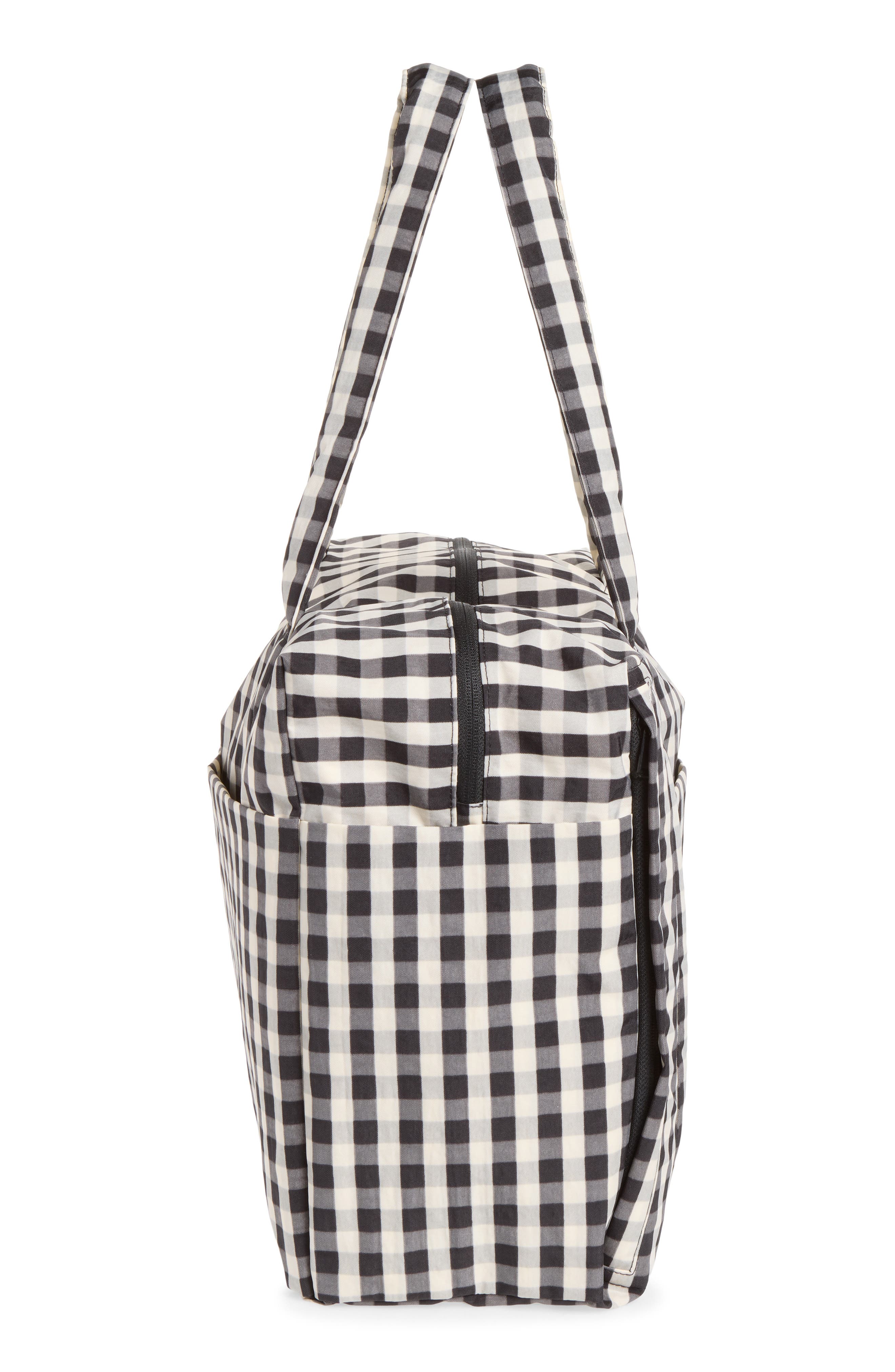 Cloud Recycled Nylon Carry-On Bag, Alternate, color, BLACK AND CREAM GINGHAM