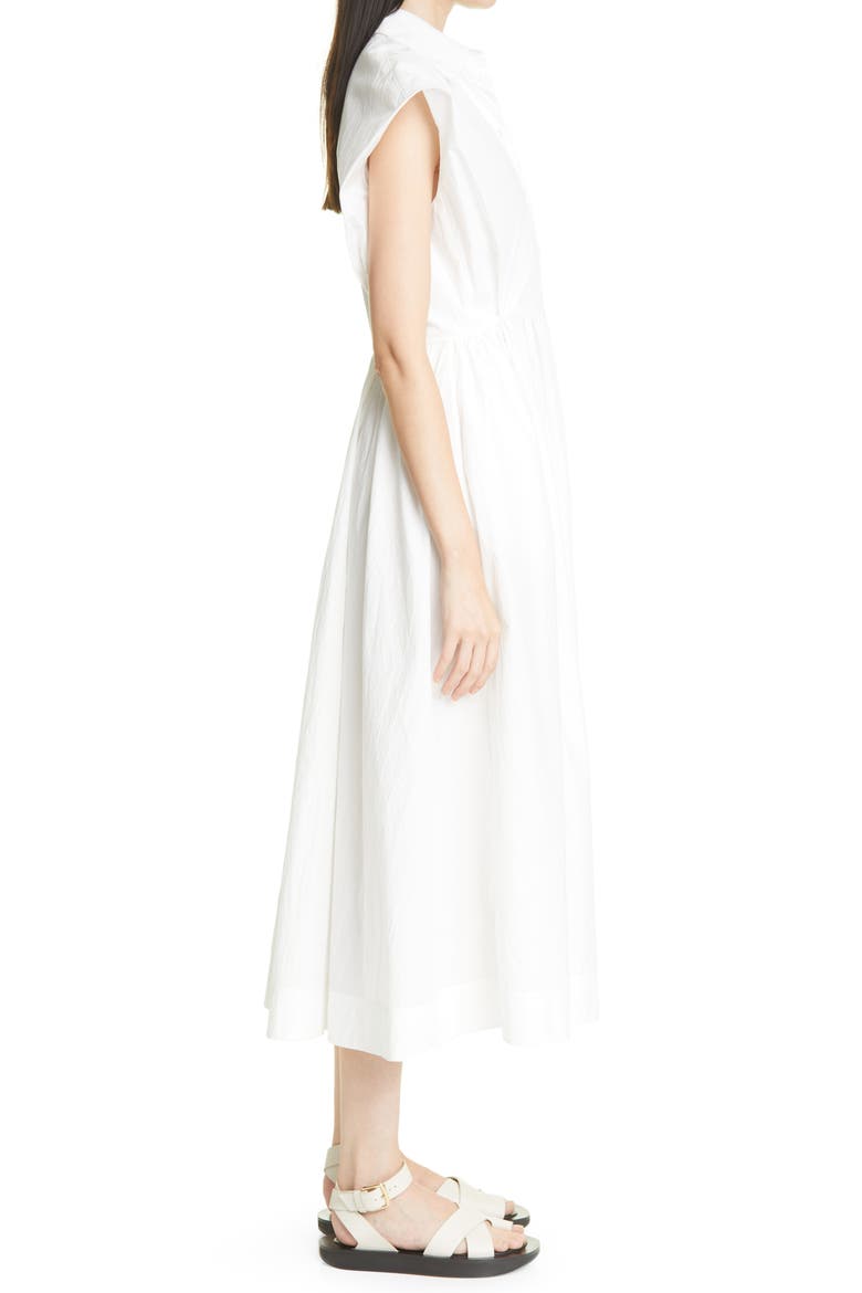 Sleeveless Cotton Blend Midi Dress, Alternate, color, 100 WHITE