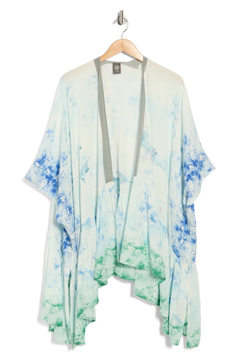 Ethereal Floral Ruffle Trim Topper, Alternate, color, BLUE