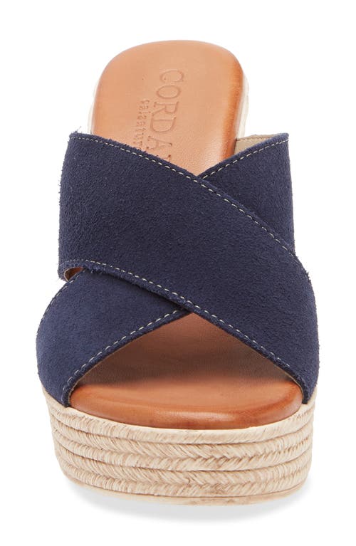 Cordani Braylin Espadrille Wedge Sandal In Blue Suede