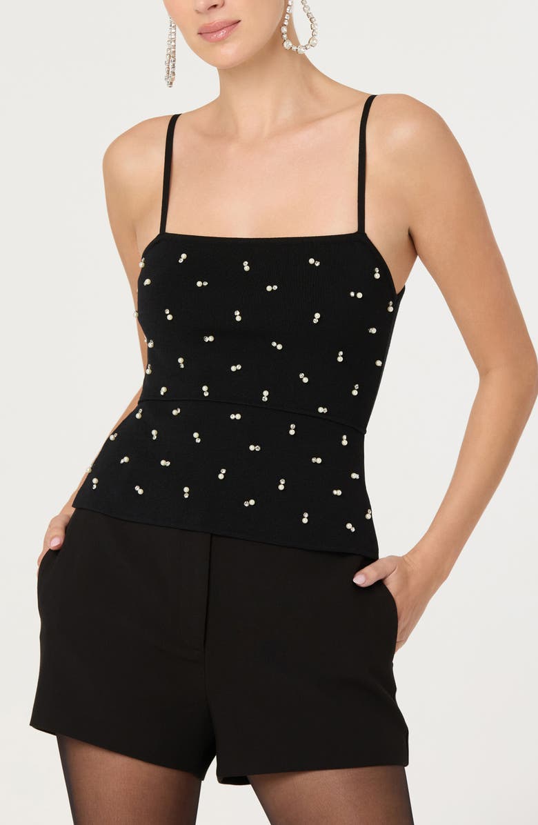 ASTR the Label Adde Jewel Embellished Sweater Camisole, Alternate, color, Black