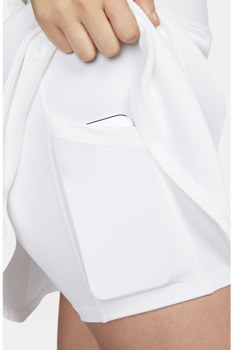 Dri-FIT Ribbed Miniskirt, Alternate, color, WHITE/ BLACK
