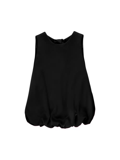 Ro&zo Sleeveless Bubble Hem Top In Black