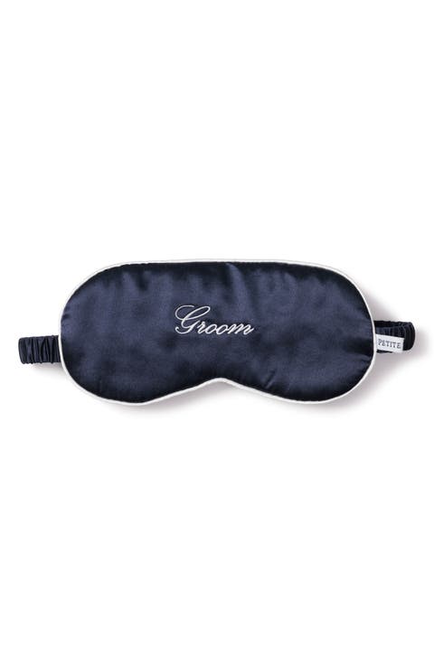 Groom Embroidered Silk Sleep Mask