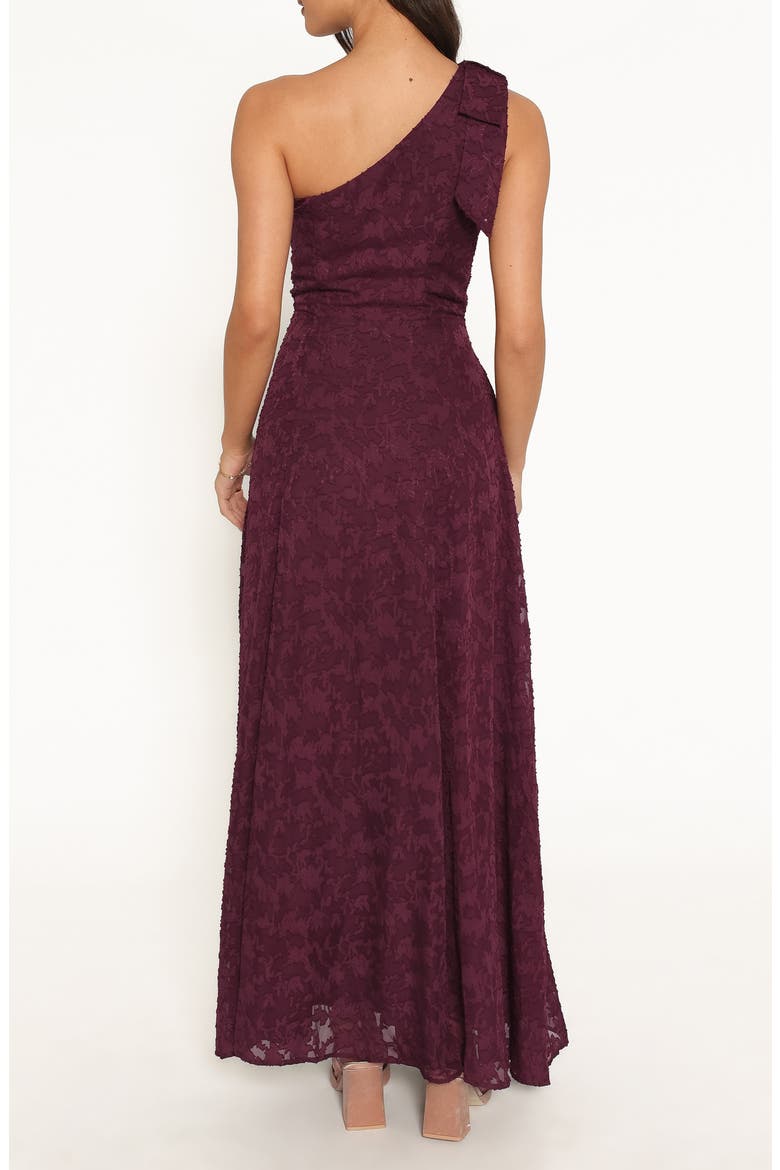 Astarla One-Shoulder Maxi Dress, Alternate, color, PLUM BURNOUT