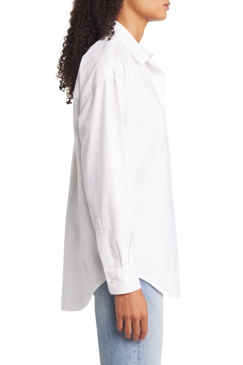 Women's Cotton Button-Up Shirt, Alternate, color, WHITE