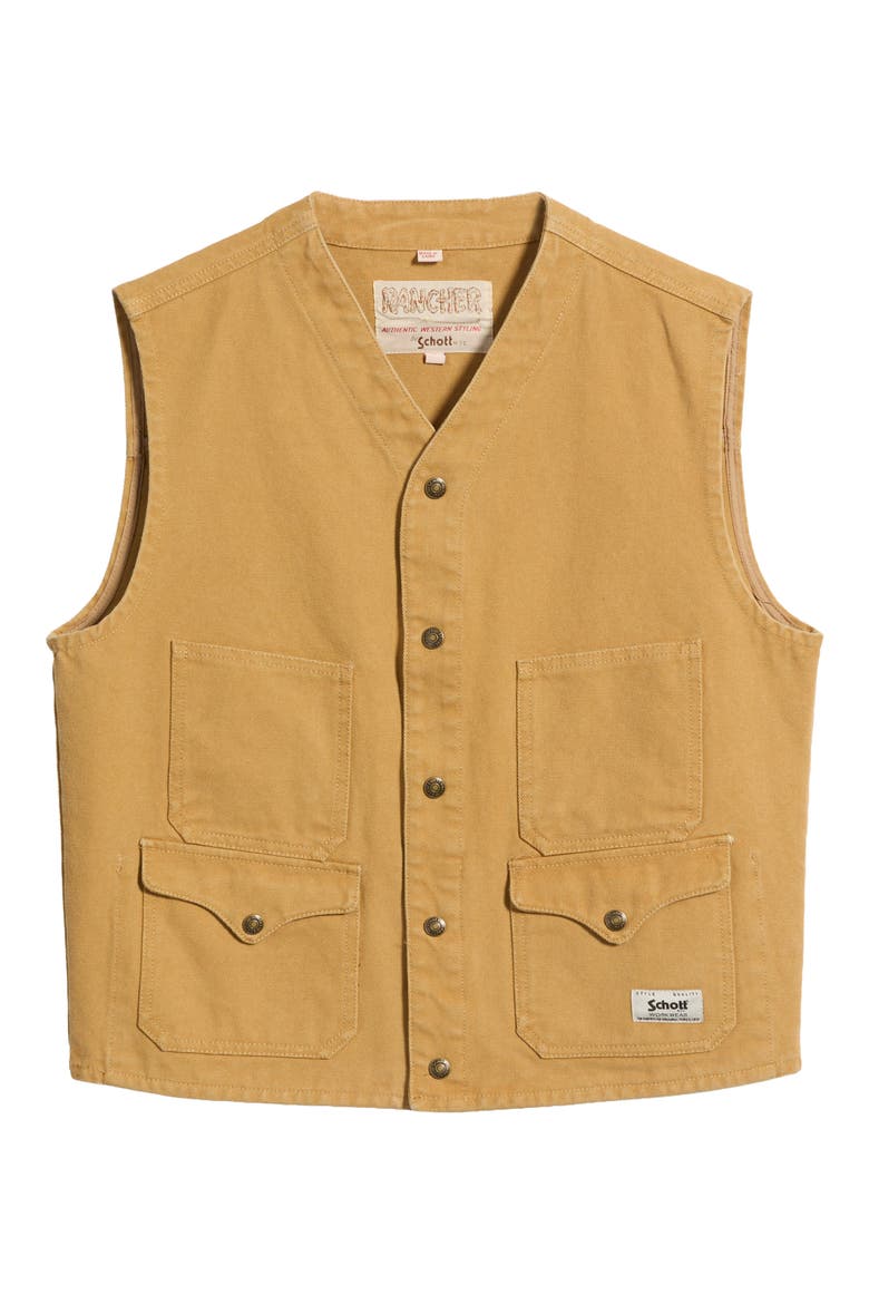 Cotton Canvas Utility Vest, Main, color, KHAKI