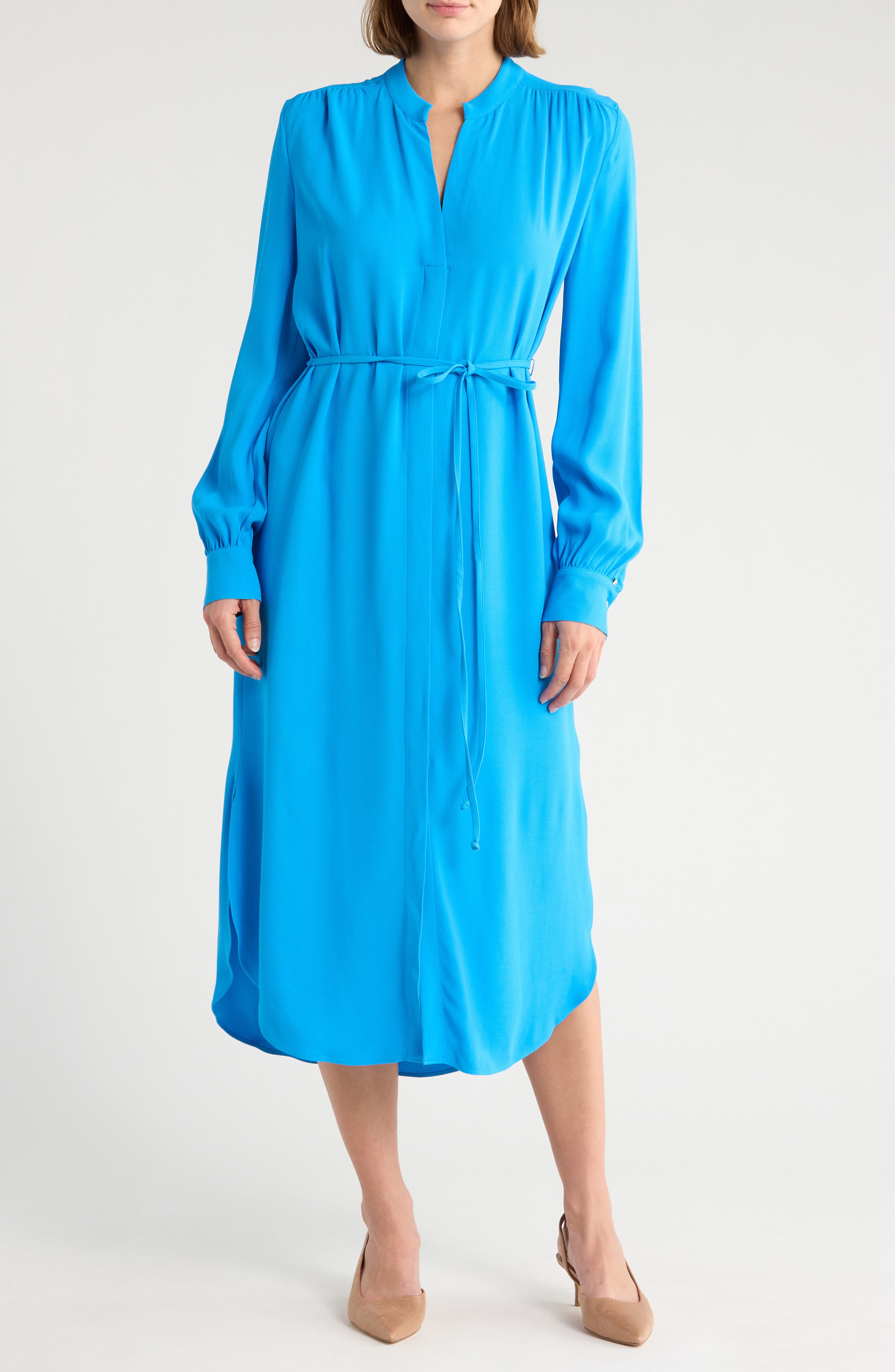 BOSS Dibanorah Long Sleeve Midi Dress