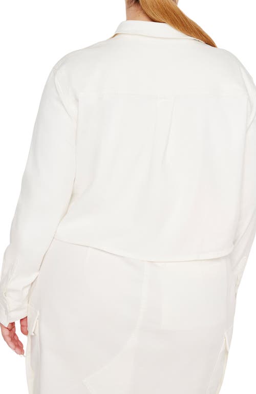 GOOD AMERICAN GOOD AMERICAN CROP STRETCH COTTON BUTTON-UP SHIRT 