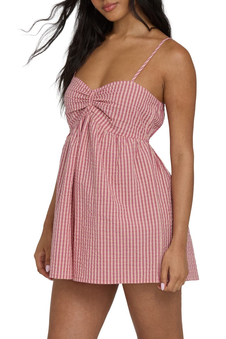 Star Glow Stripe Cotton Romper, Alternate, color, PINK SUNSET