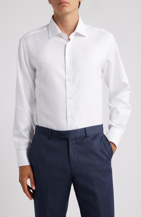 Royal Twill Slim Fit Solid Non-Iron Cotton Dress Shirt