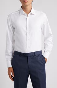 1863 by Eterna Royal Twill Slim Fit Solid Non-Iron Cotton Dress Shirt