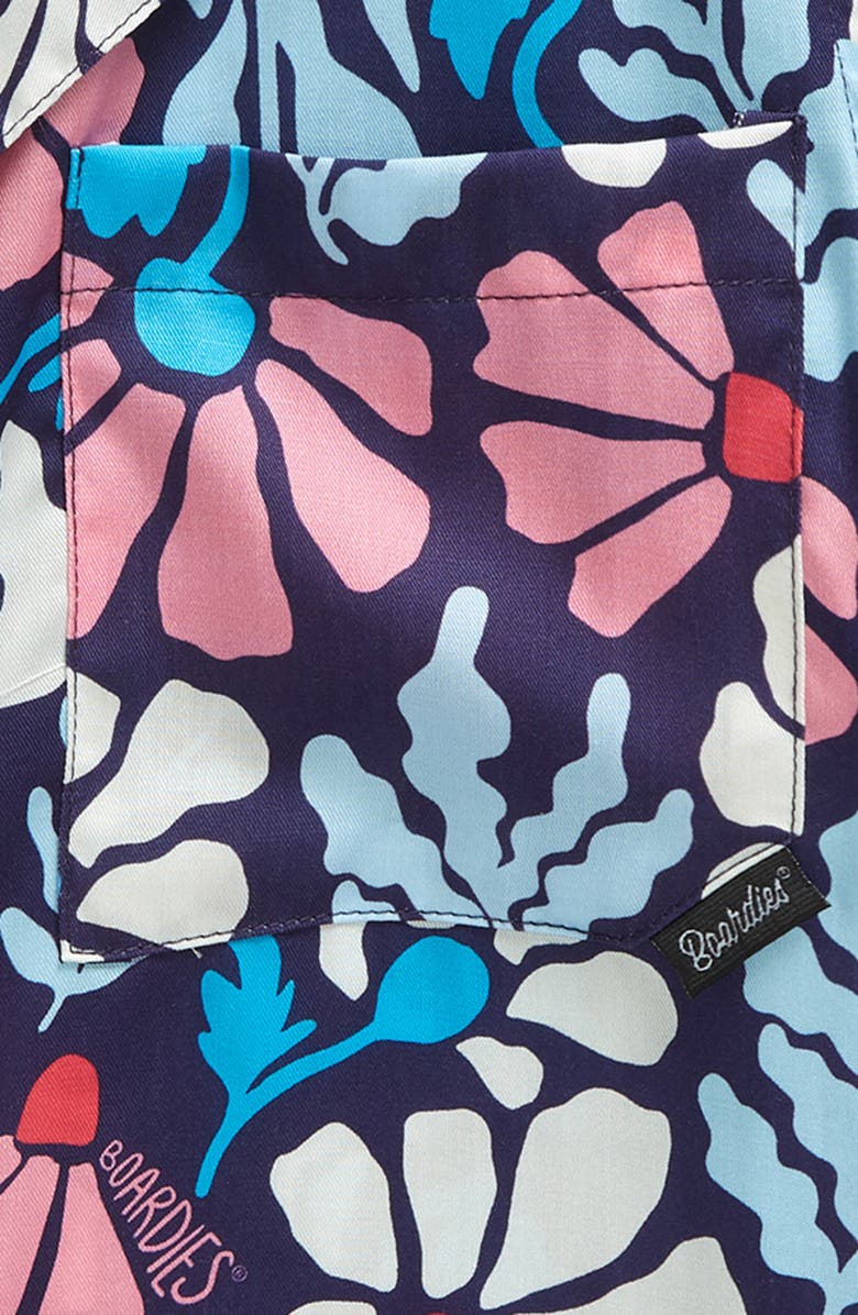 Boardies Kids' Floral Short Sleeve Button-Up Shirt, Alternate, color, 