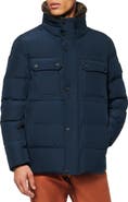 Marc New York Godwin Water Resistant Puffer Coat with Faux Fur Collar