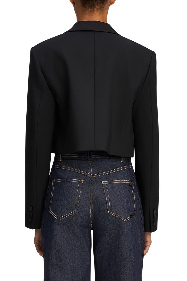 Romilly Cropped Double Breasted Blazer, Alternate, color, BLACK