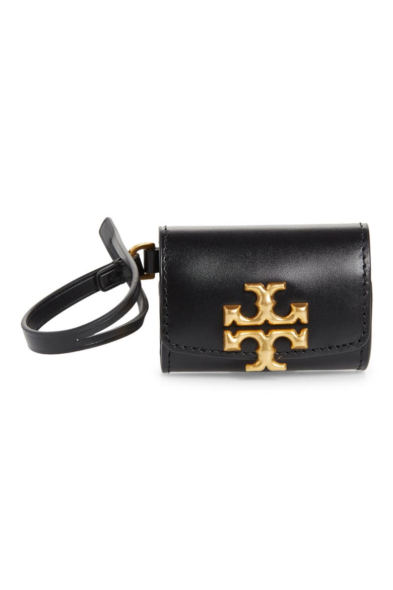 Eleanor Leather AirPods Case, Main, color, BLACK