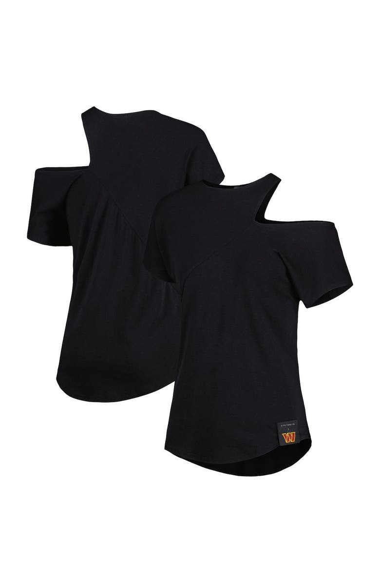 KIYA TOMLIN Women's KIYA TOMLIN Black Washington Commanders Cut Out Tri-Blend Shirt, Main, color, Black