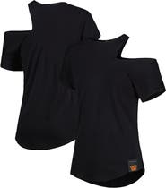 KIYA TOMLIN Women's KIYA TOMLIN Black Washington Commanders Cut Out Tri-Blend Shirt