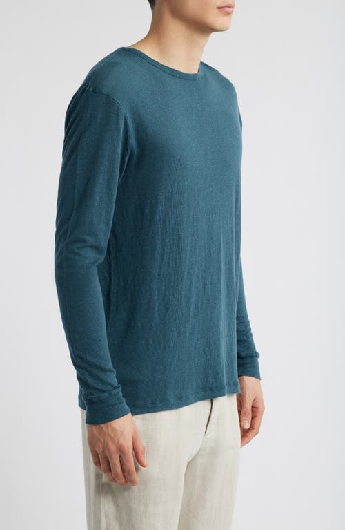 Alex Crane Sun Linen Long Sleeve T-shirt In Dusk
