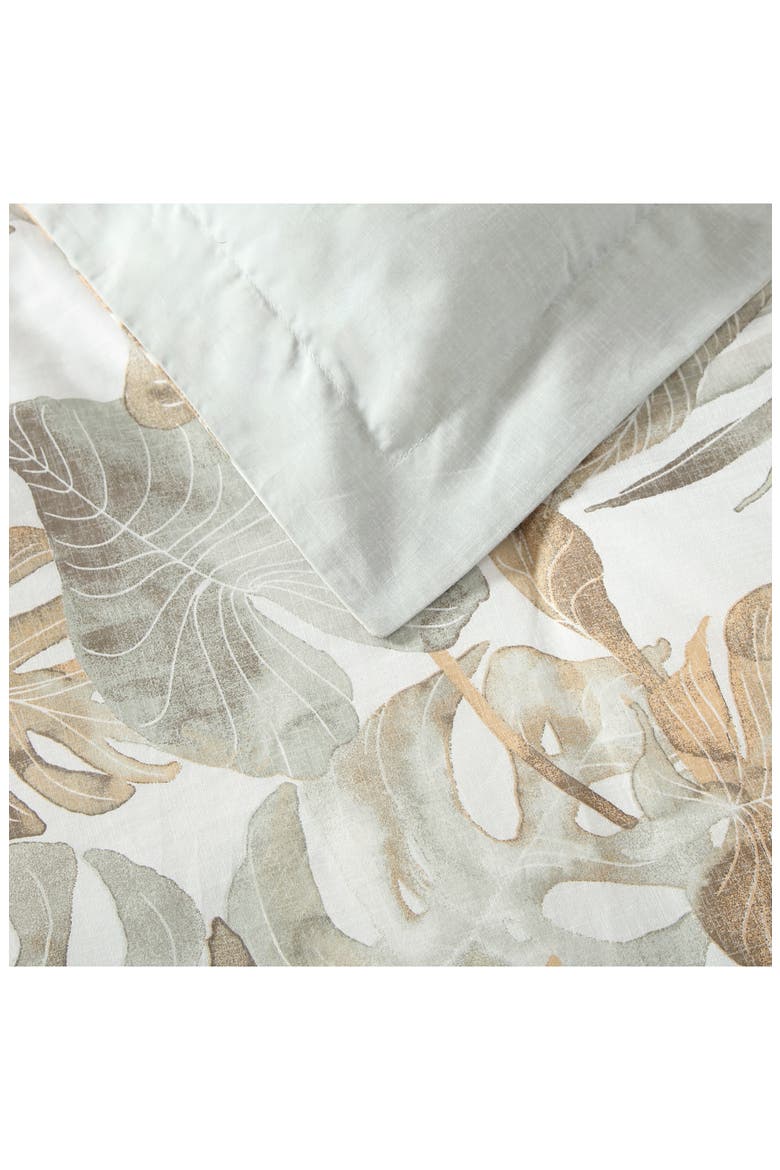 Raw Coast Cotton Duvet Set, Main, color, GREEN/ GOLD