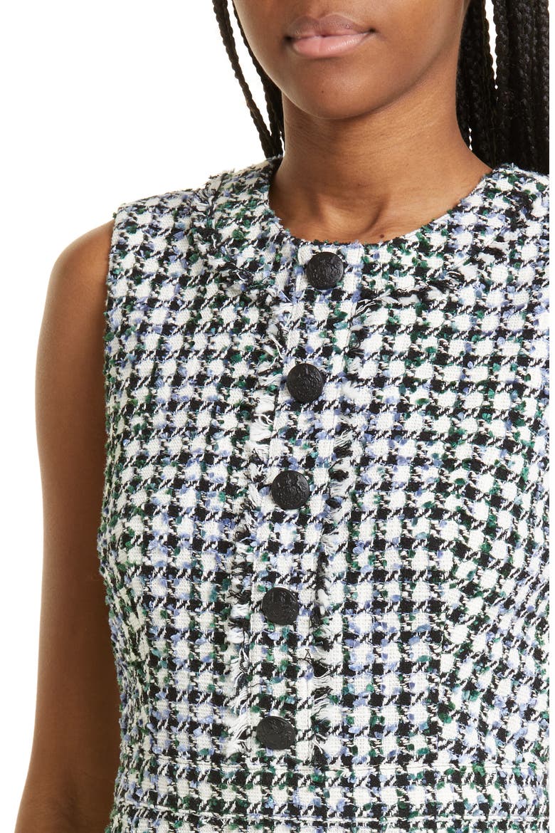 Julie Sleeveless Tweed Dress, Alternate, color, BLUE/ PINEGROVE MULTI