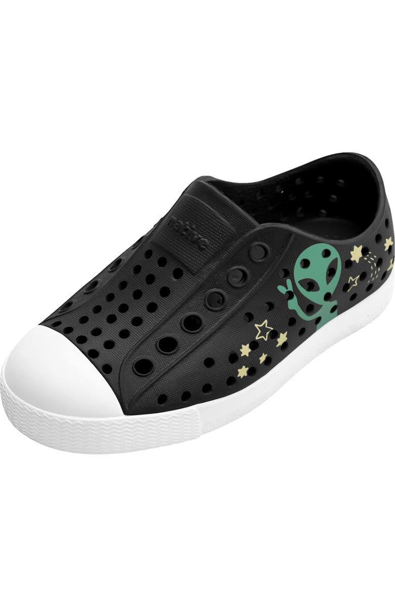 Native Shoes Jefferson Colorblock Sugarlite Slip-On Sneaker, Main, color, Jiffy Black/ Shellwhite
