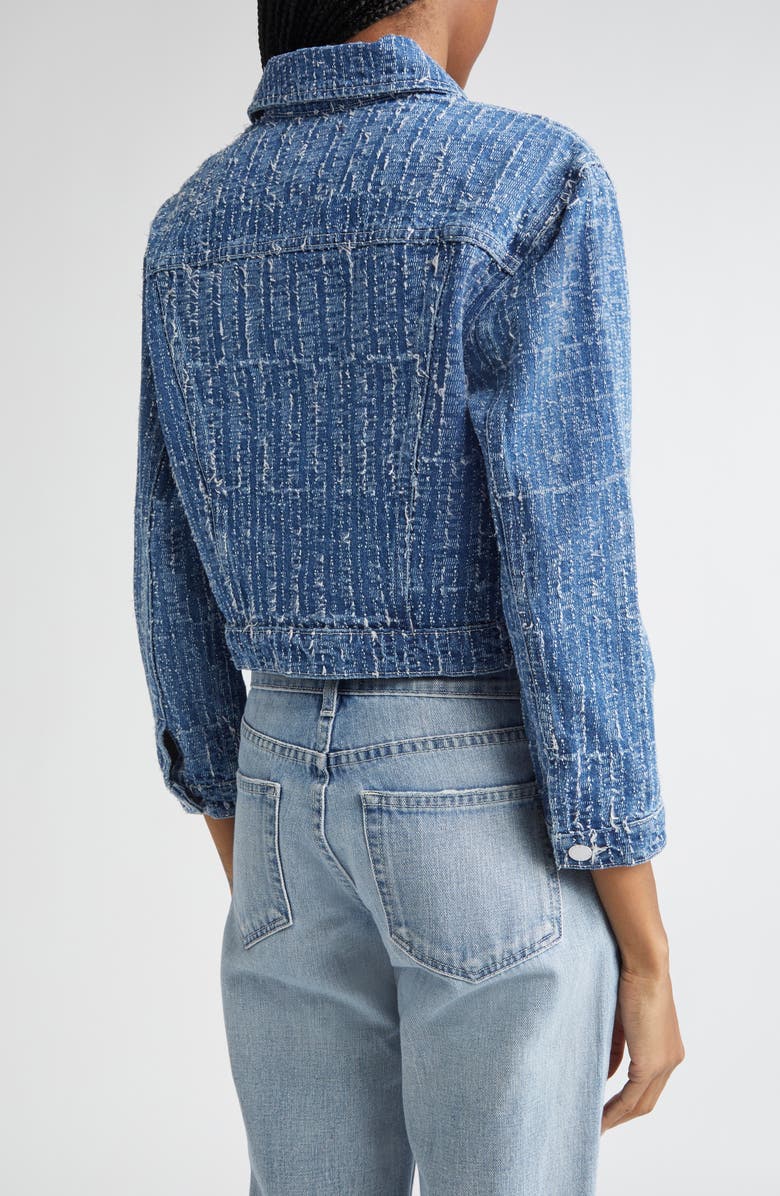 L'AGENCE Koda Crop Denim Jacket, Alternate, color, Everson
