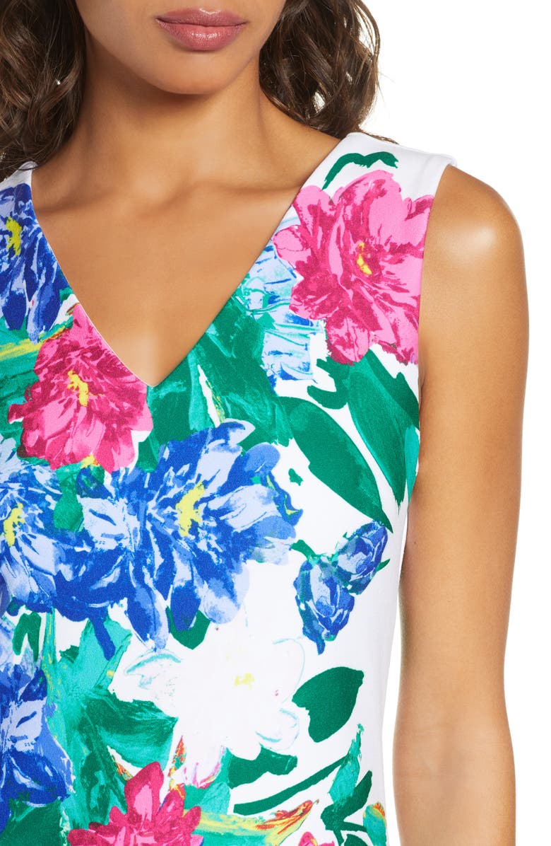 Donna Ricco Floral Print Sheath Dress, Alternate, color, 