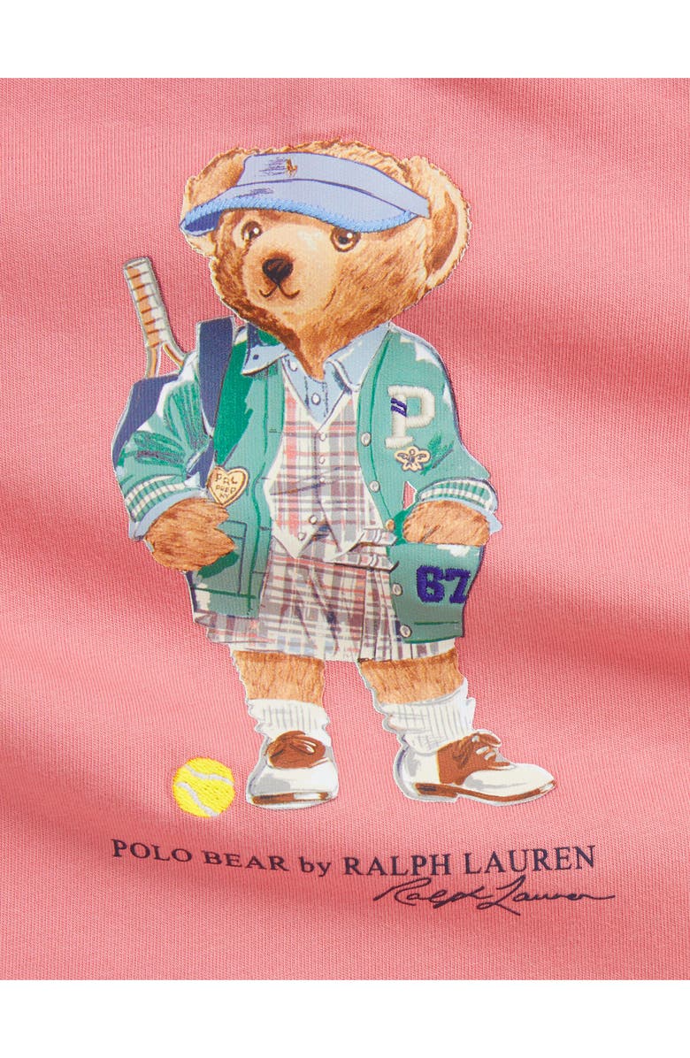 Ralph Lauren Tennis Bear Tiered Cotton Graphic Dress & Bloomers, Alternate, color,
