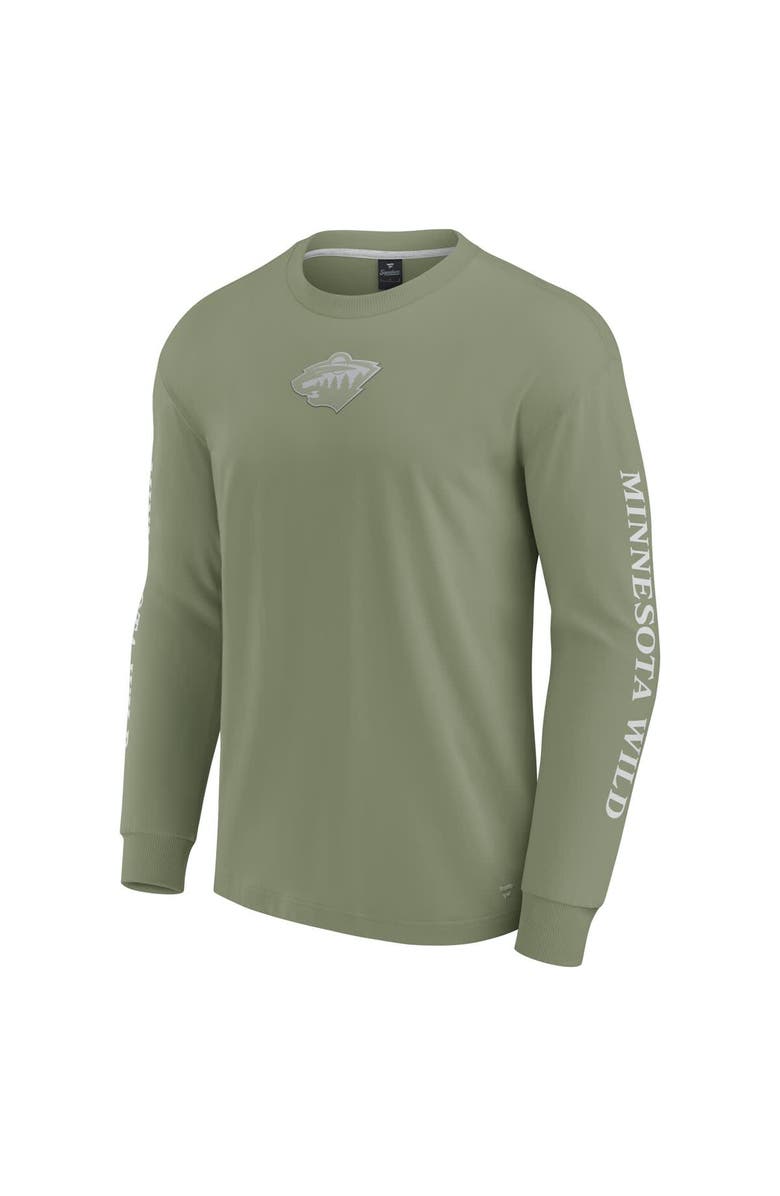 FANATICS Men's Fanatics Olive Minnesota Wild Elements Strive Long Sleeve T-Shirt, Alternate, color, Olive