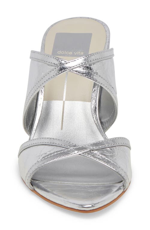 Dolce Vita Mandel Double Strap Sandal In Silver Crinkle