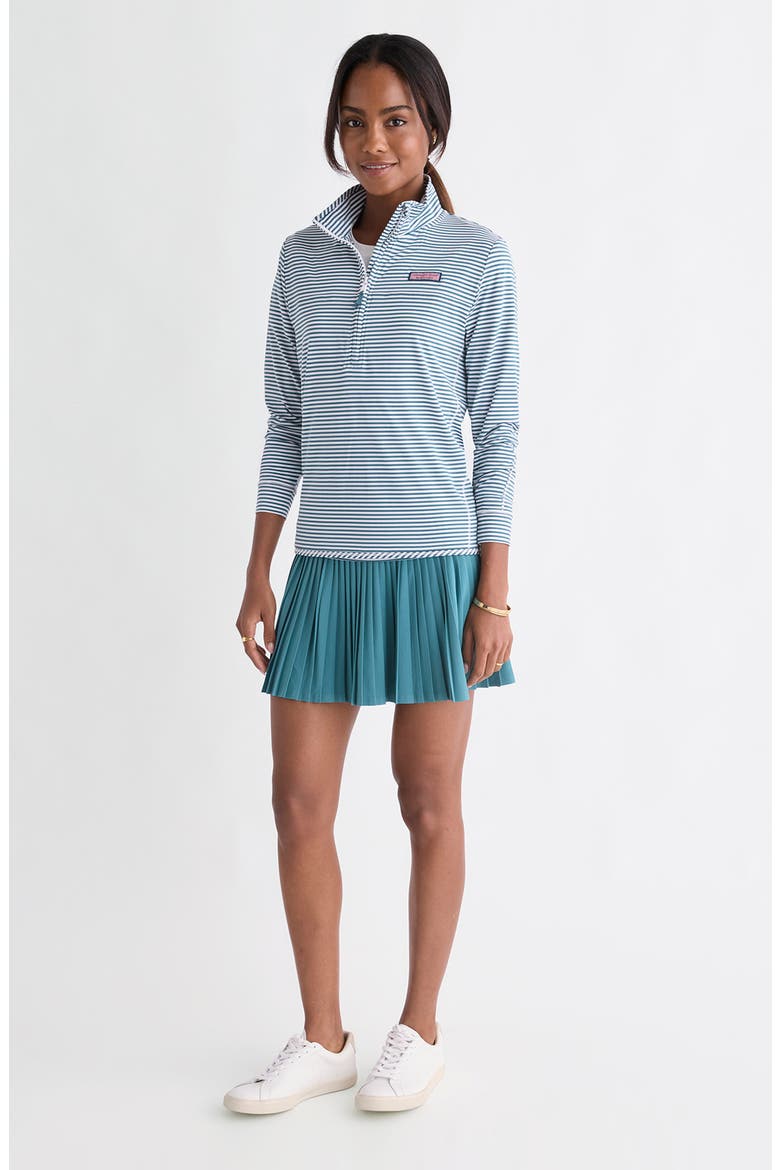 Microstripe Sankaty Half Zip Shep Shirt, Alternate, color, WHITE/ LODEN STRIPE