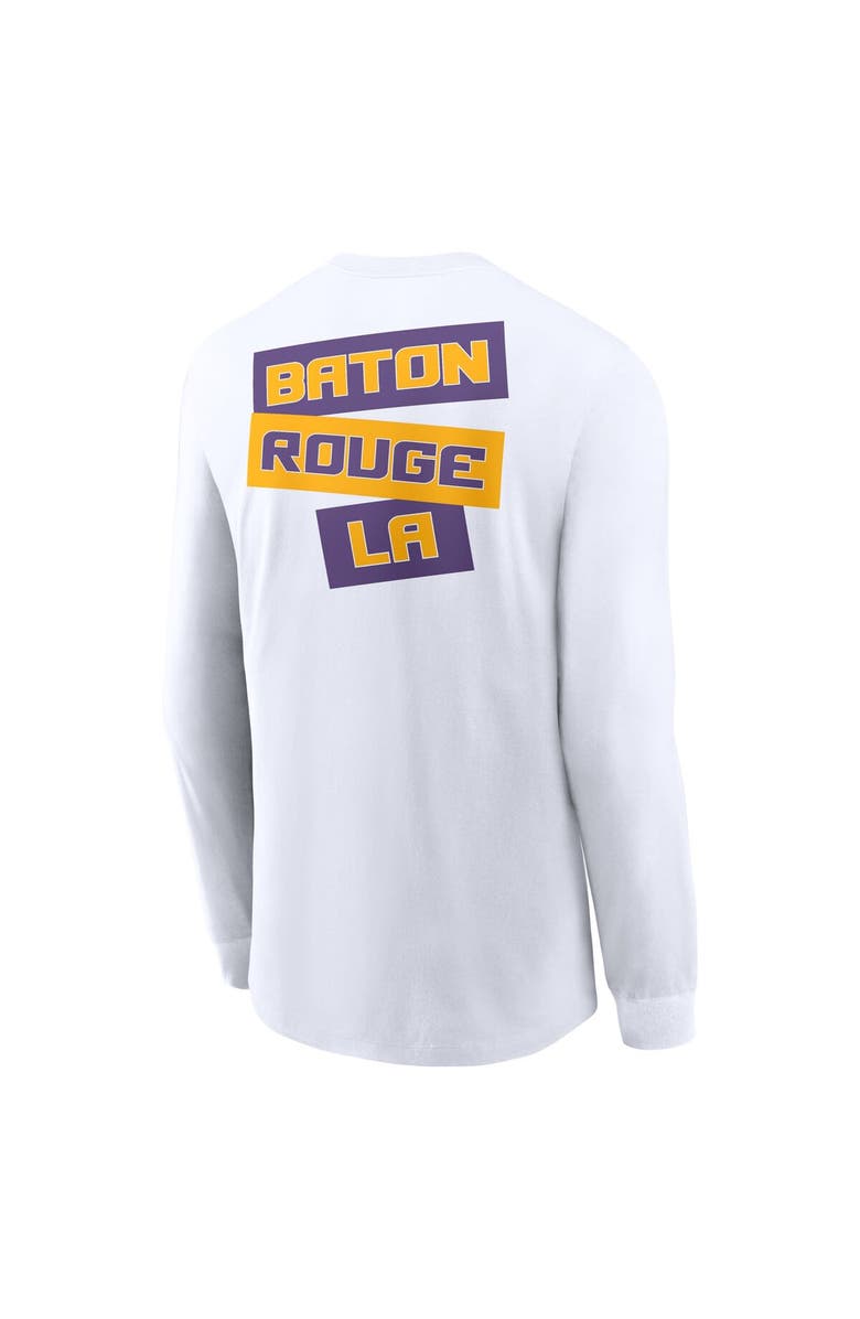 Nike Men's Nike White LSU Tigers Two-Hit Classic Location Long Sleeve T-Shirt, Alternate, color, White