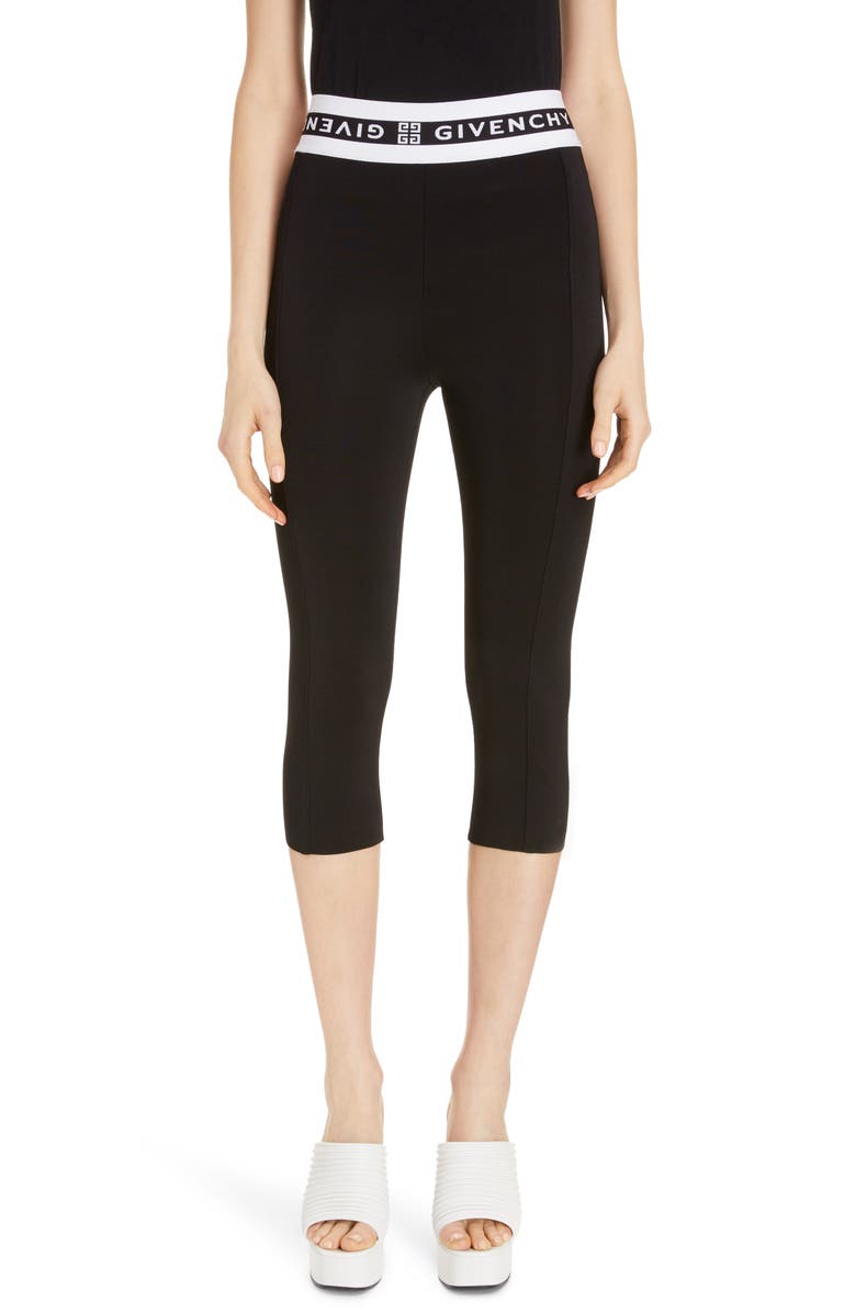 Givenchy Logo Waist Crop Leggings, Main, color,