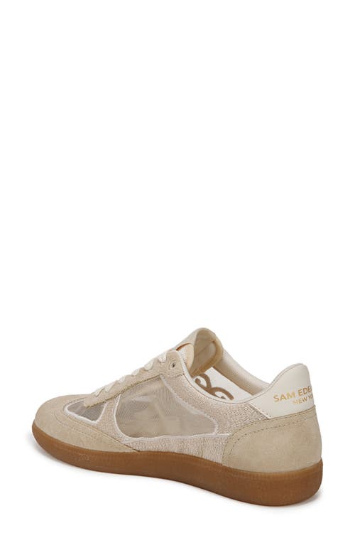 Sam Edelman Womens Tan Comb Kyla Branded Suede And Mesh Low-top Trainers In Ivory/honey Tan