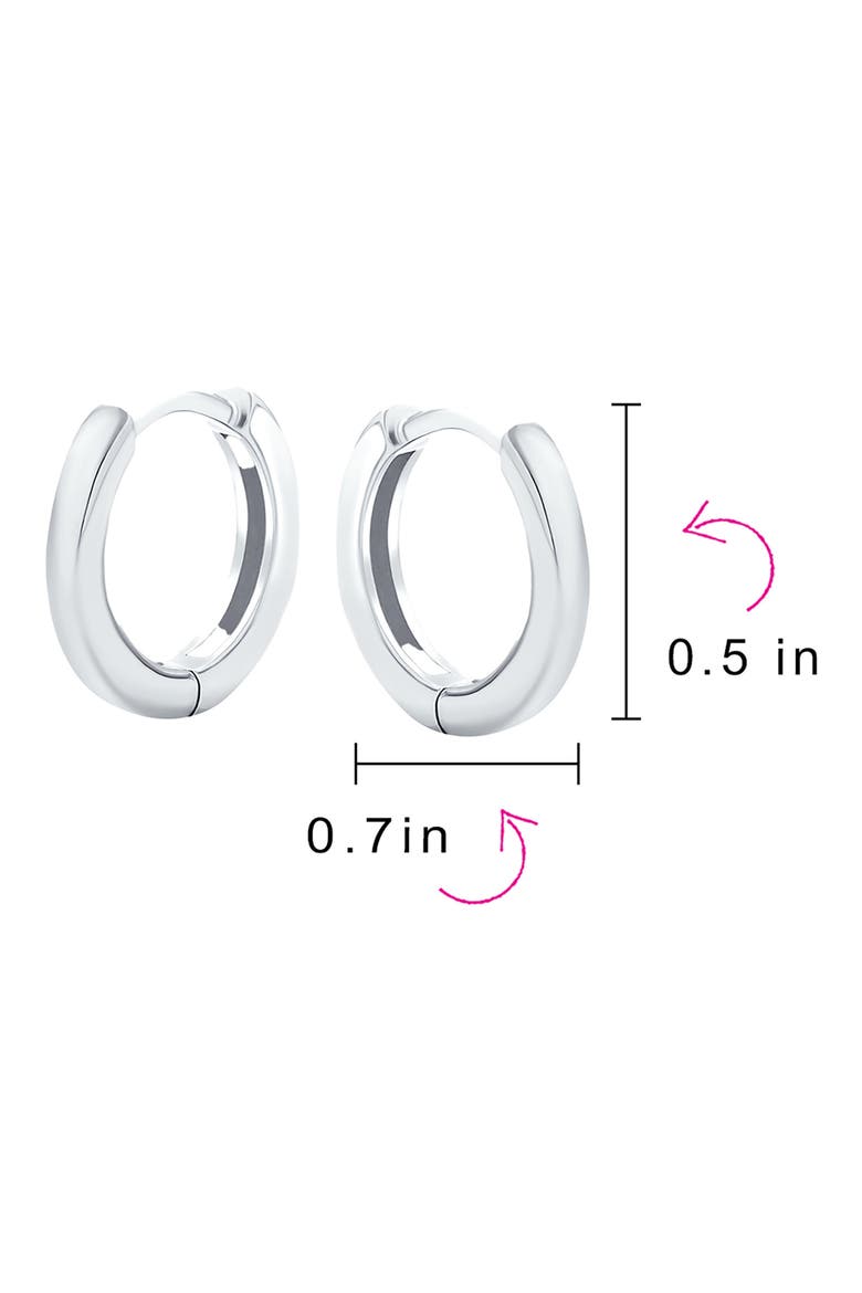 Set of 2 Sterling Silver Huggie Hoop Earrings, Alternate, color, MULTICOLOR