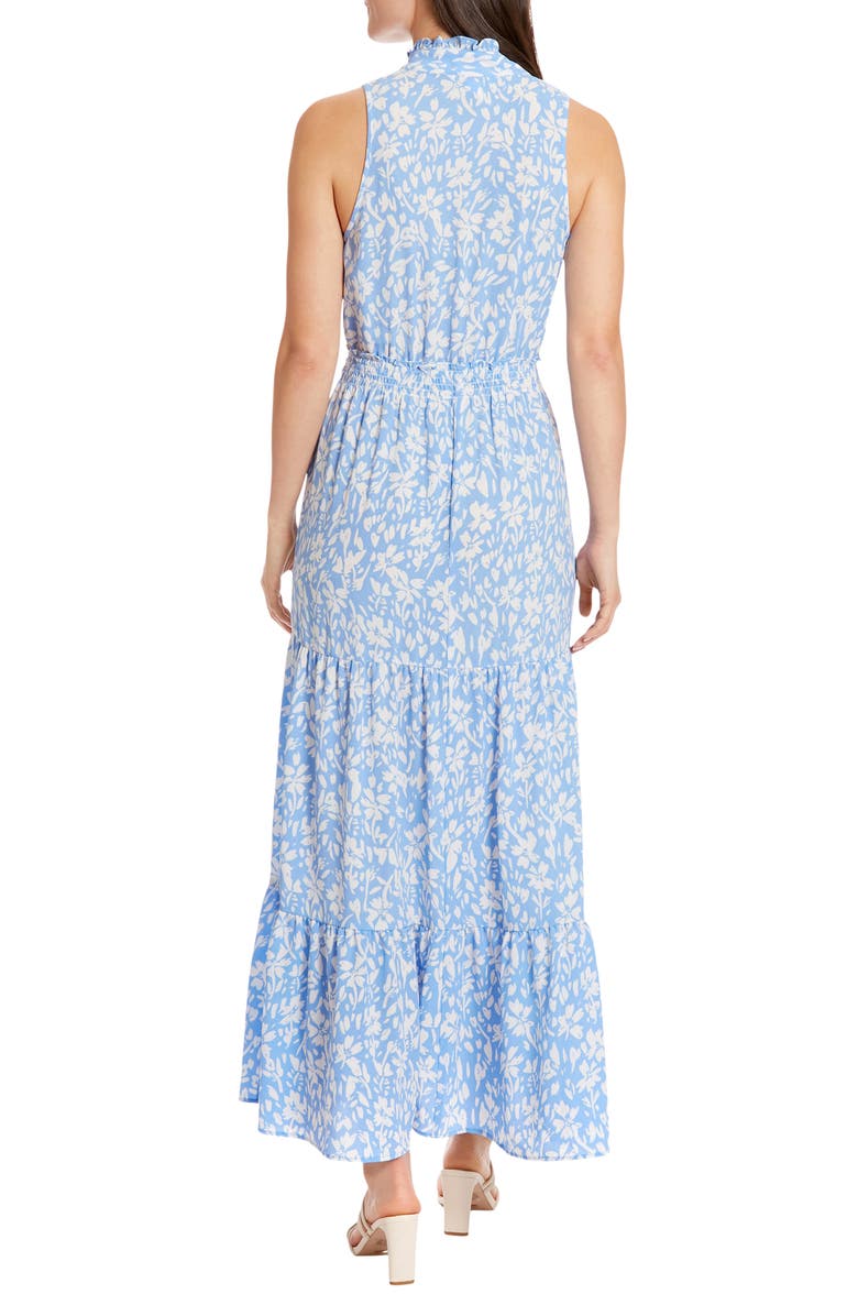 London Times Floral Ruffle Sleeveless Tiered Maxi Dress, Alternate, color, 