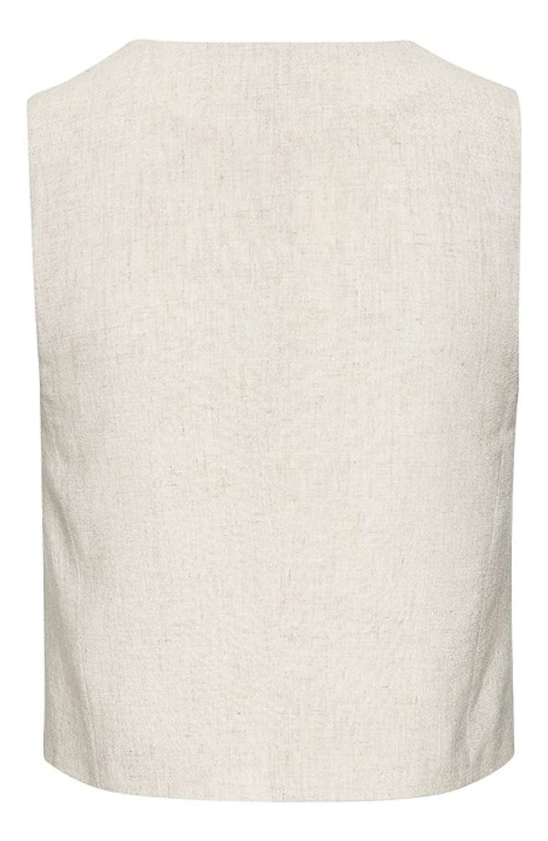 LASCANA Women's Linen Button Up Vest, Alternate, color, Sand