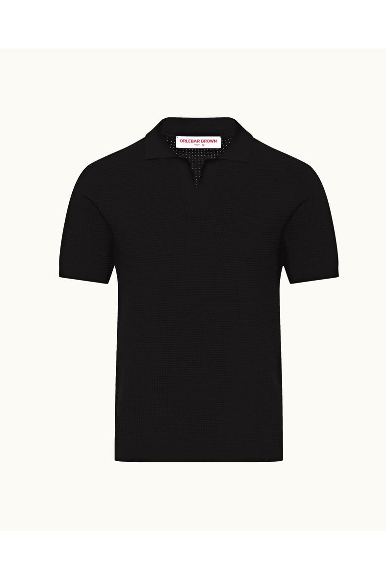 Roddy Tailored Fit Open Mesh Stitch Polo Shirt, Alternate, color, Black