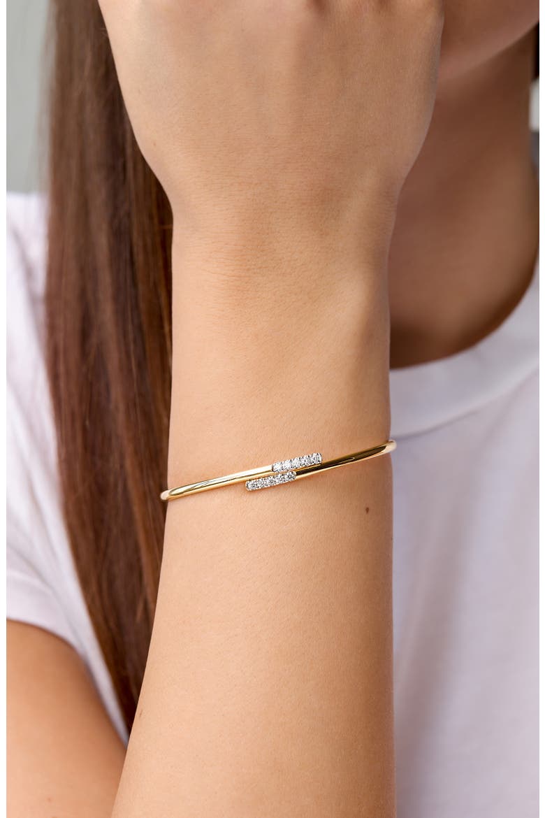 Audrey Diamond Bypass Bangle (Nordstrom Exclusive), Alternate, color, 18K YELLOW GOLD
