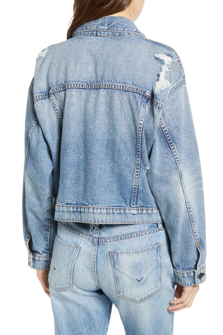 Reinvented Denim Trucker Jacket, Alternate, color, OVERTHROW