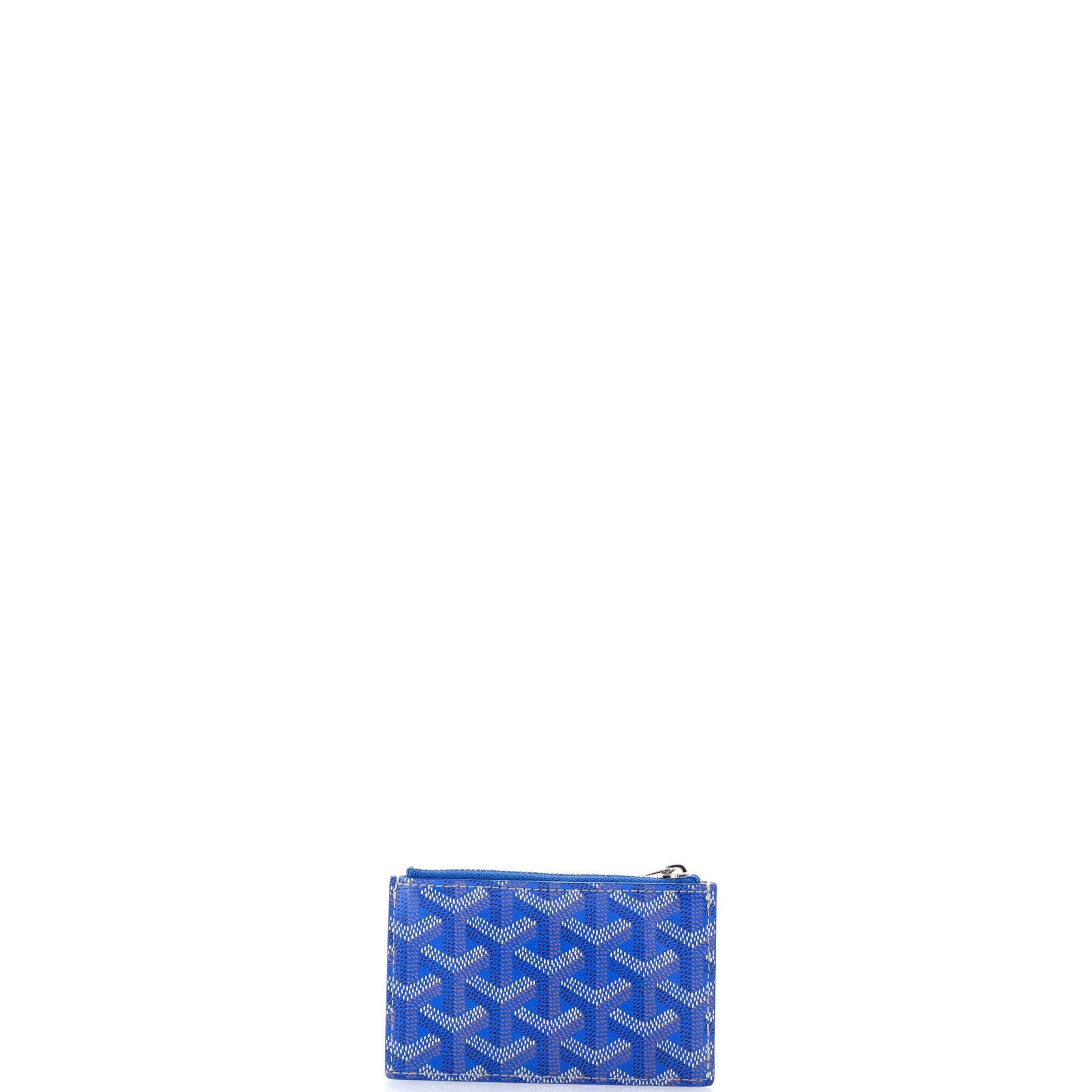 Bourbon Zipped Card Holder Coated Canvas, Alternate, color, Blue
