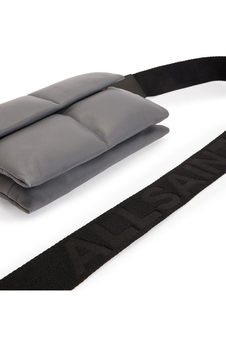 AllSaints Ezra Logo Strap Leather Crossbody Bag, Alternate, color, Slate Grey