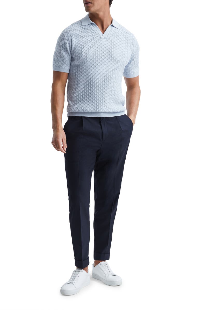 Reiss Federico Cable Polo Sweater, Alternate, color,